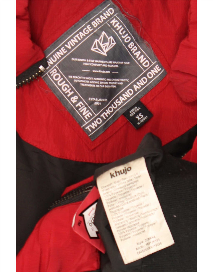 KHUJO Wattierte Damenjacke UK 6 XS Roter Colourblock-Polyester