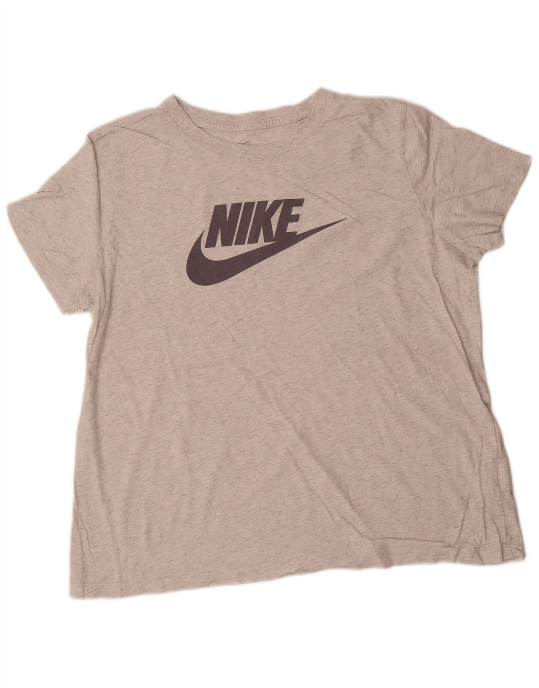 NIKE Damen Grafik-T-Shirt-Oberteil UK 18 XL Grau gefleckte Baumwolle