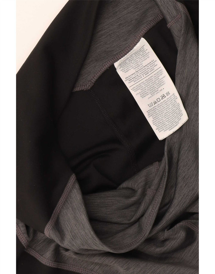 Nike Damen Leggings UK 12 Mittelgraues Colourblock-Polyester