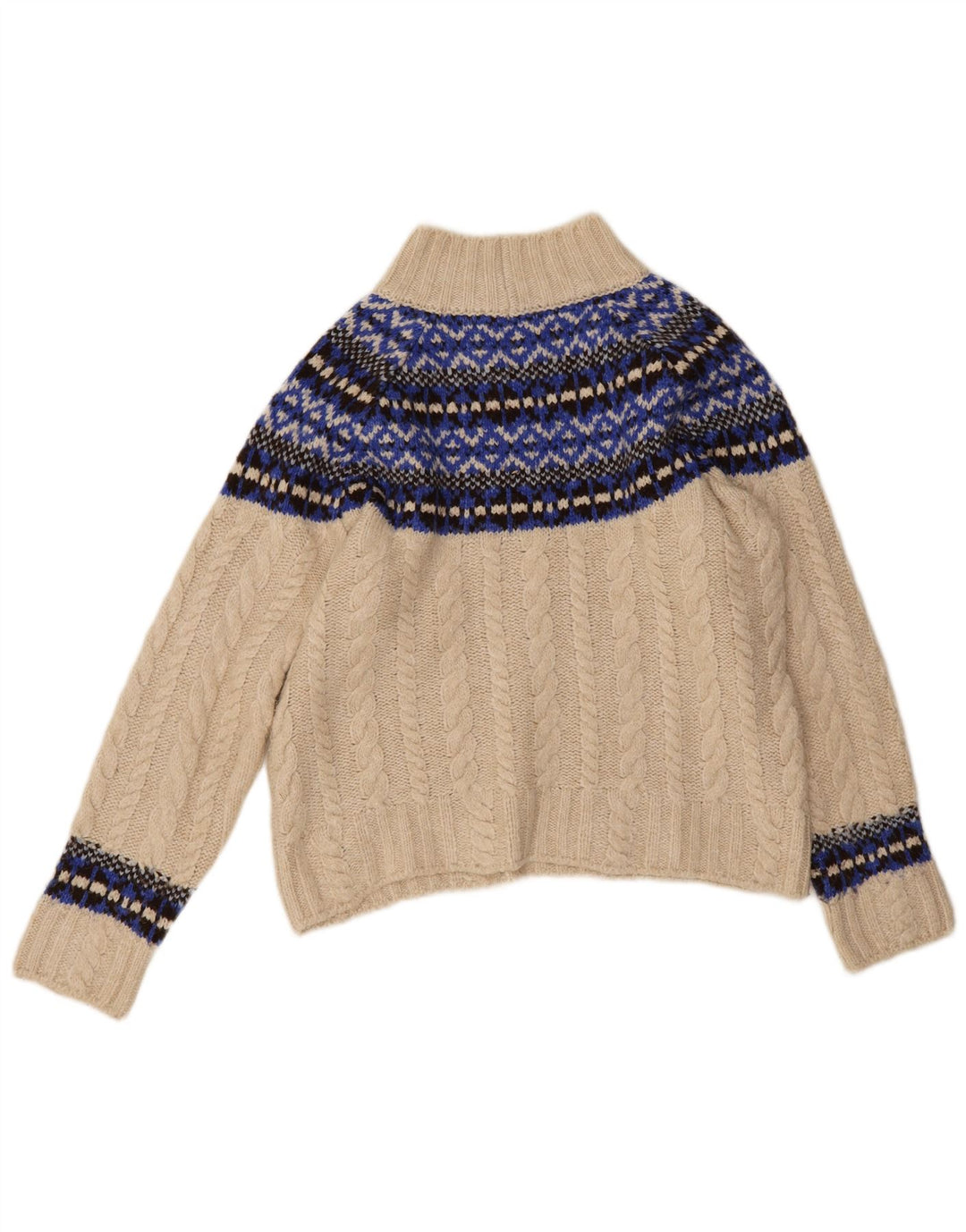 Marks & Spencer Damen-Pullover mit Rollkragen, Gr. 14, mittelgrau, gebrochenes Weiß