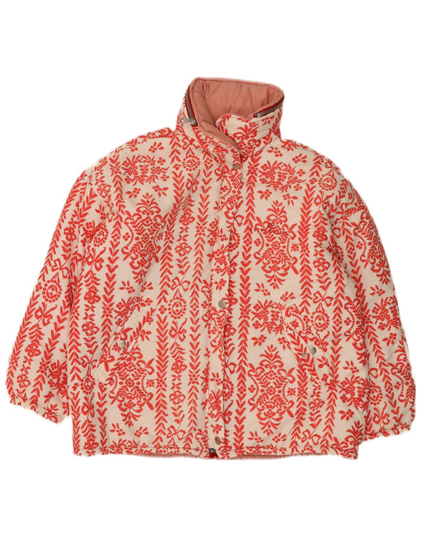 Übergroße Wendejacke mit Kapuze von Belfe & Damen IT 42 Mittelrot geblümt