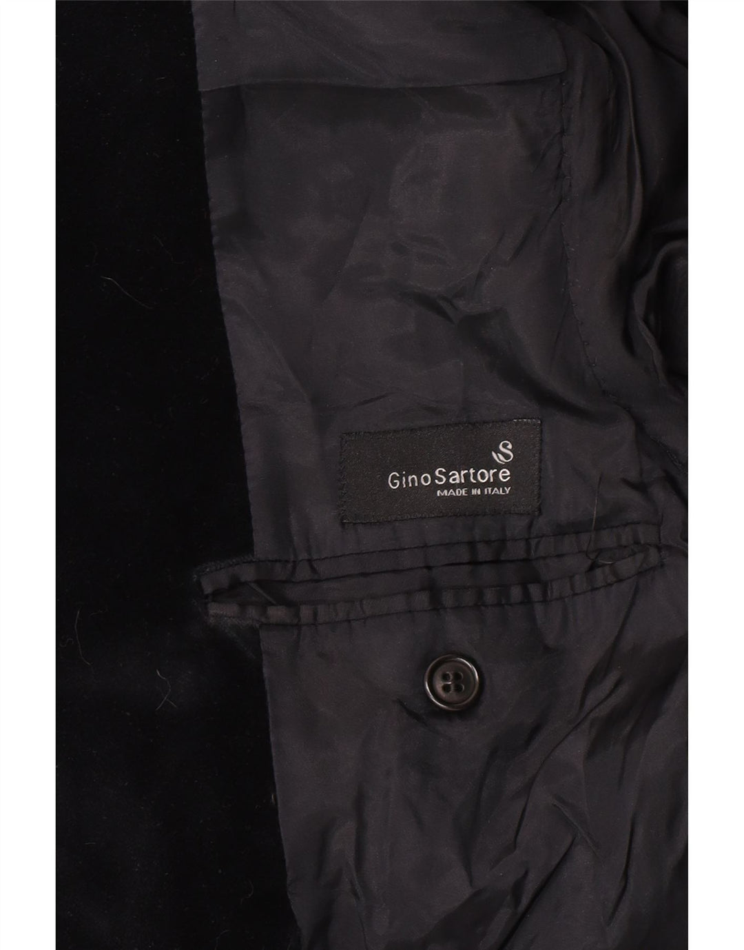 Gino Sartore Herren-Blazer aus Samt mit 3 Knöpfen, Gr. 36, Schwarz