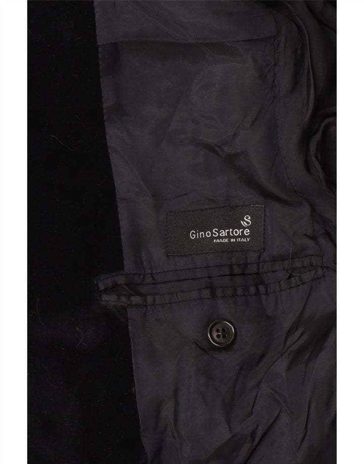 Gino Sartore Herren-Blazer aus Samt mit 3 Knöpfen, Gr. 36, Schwarz