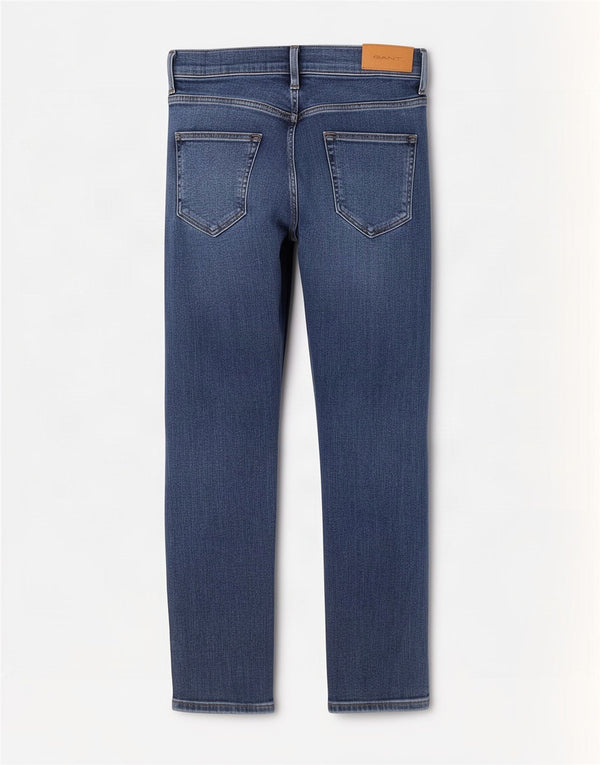 Gant Slim-Jeans für Mädchen, 11–12 Jahre, W26 L26, blaue Baumwolle