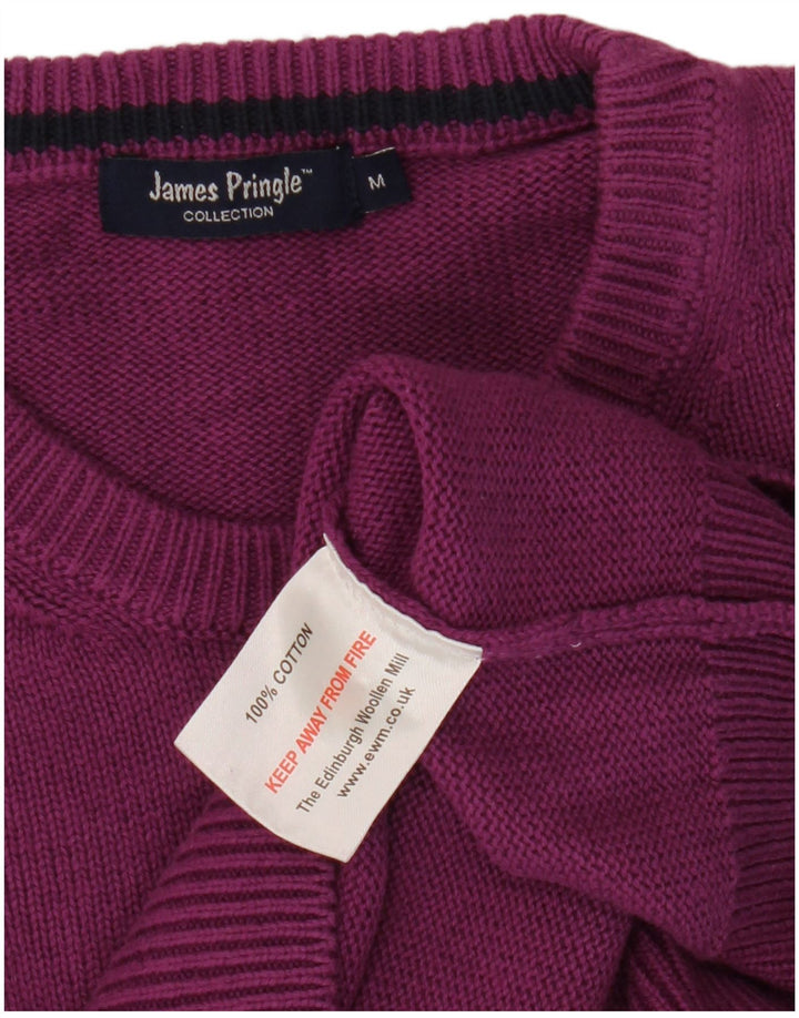 JAMES PRINGLE Herren-Pullover mit Rundhalsausschnitt, mittelviolette Baumwolle
