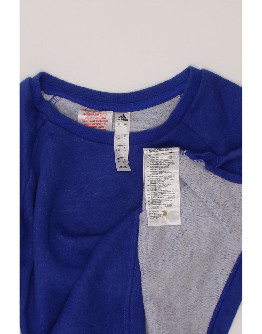 Adidas Jungen Sweatshirt Pullover 3-4 Jahre blaue Baumwolle