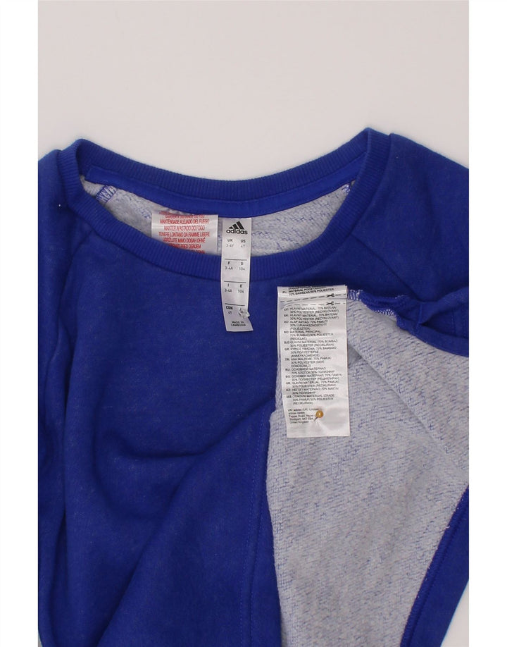 Adidas Jungen Sweatshirt Pullover 3-4 Jahre blaue Baumwolle
