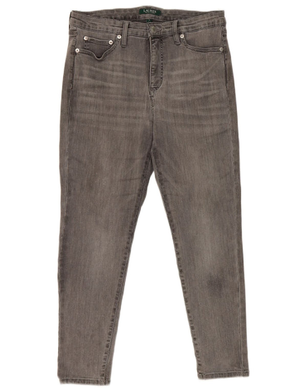Ralph Lauren Damen Slim Jeans US 12 Large W30 L26 Graue Baumwolle