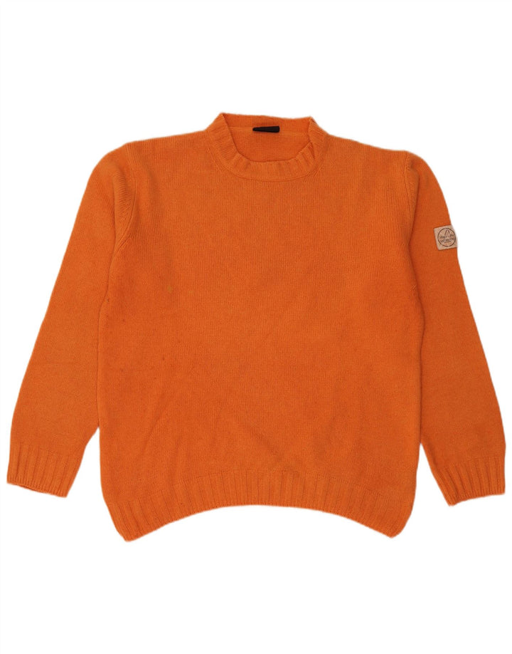 Murphy & Nye Herren-Pullover mit Rundhalsausschnitt, XL, orange Wolle