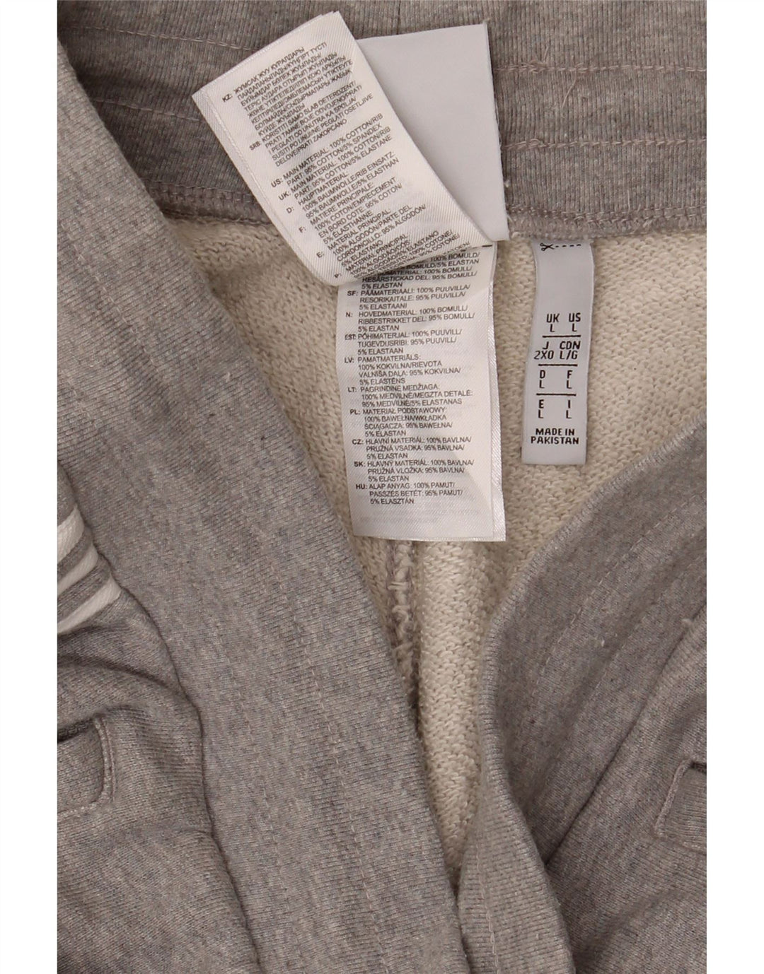 ADIDAS Herren-Trainingshose, Jogginghose, groß, graue Baumwolle