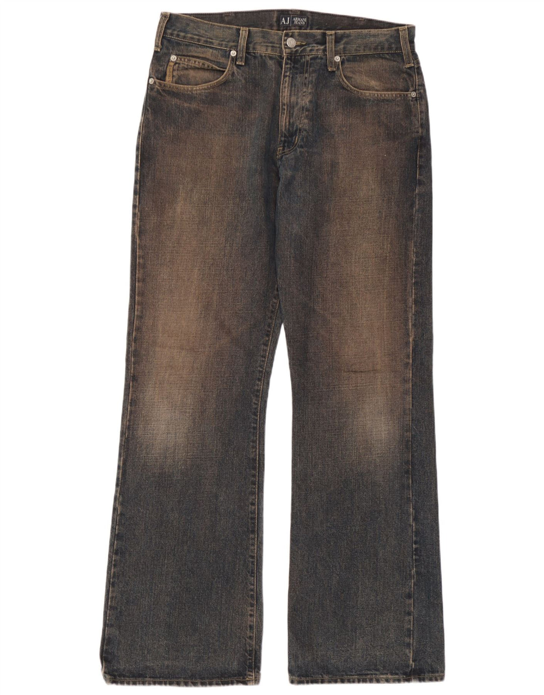 Armani Damen Bootcut-Jeans W34 L32 Marineblaue Baumwolle