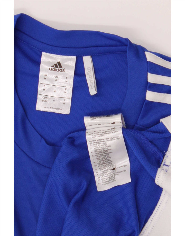 Adidas Herren Climalite T-Shirt Top Mittelblaues Colourblock-Polyester