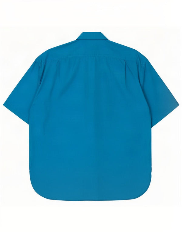 Vintage Damen Kurzarm-Hemdbluse UK 18 XL Blau