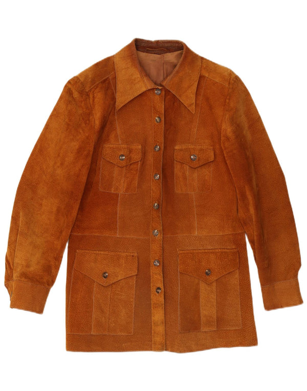 Vintage Damen Wildlederjacke IT 42 Mittelbraun