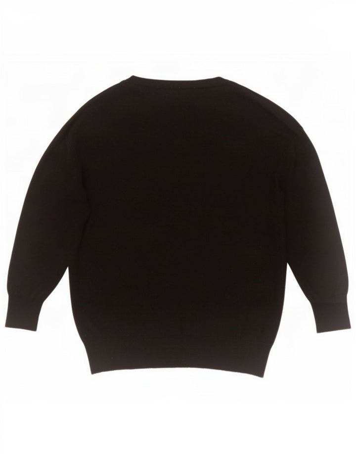 Zara Damen-Pullover, übergroß, V-Ausschnitt, Gr. 10, Größe S, Schwarz, Polyester