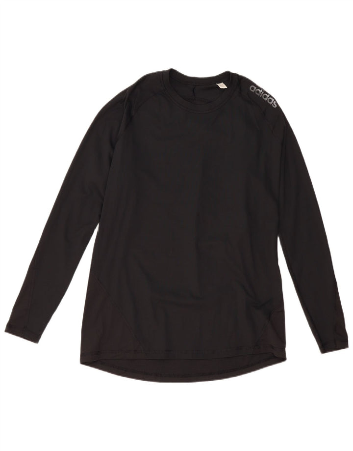 Adidas Damen Climacool Top Langarm UK 18 XL Schwarz Polyester