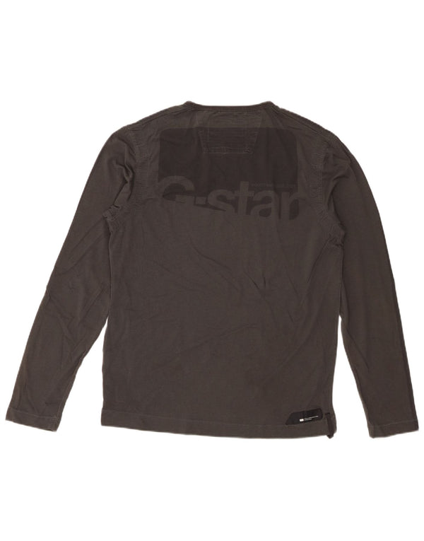 G-Star Herren Graphic Top Langarm mittelgraue Baumwolle