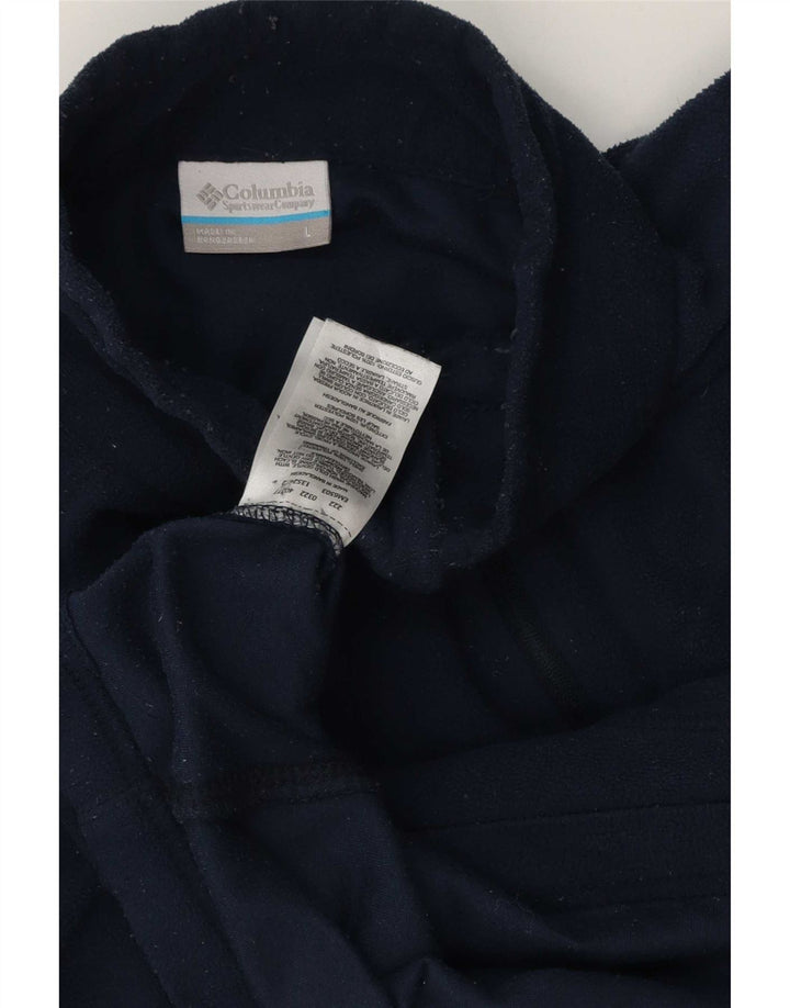 Columbia Herren-Fleecepullover mit Reißverschluss am Hals, groß, marineblaues Polyester