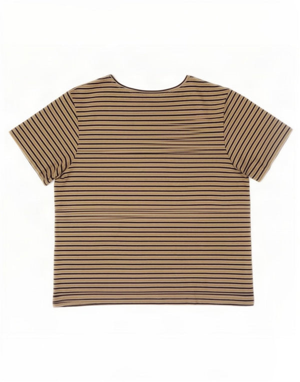 Zara Damen Trafaluc T-Shirt Top UK 14 Medium Mehrfarbig Nadelstreifen