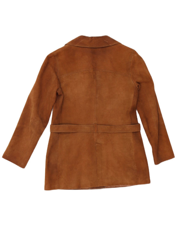 Vintage Damen Wildlederjacke UK 12 Mittelbraun