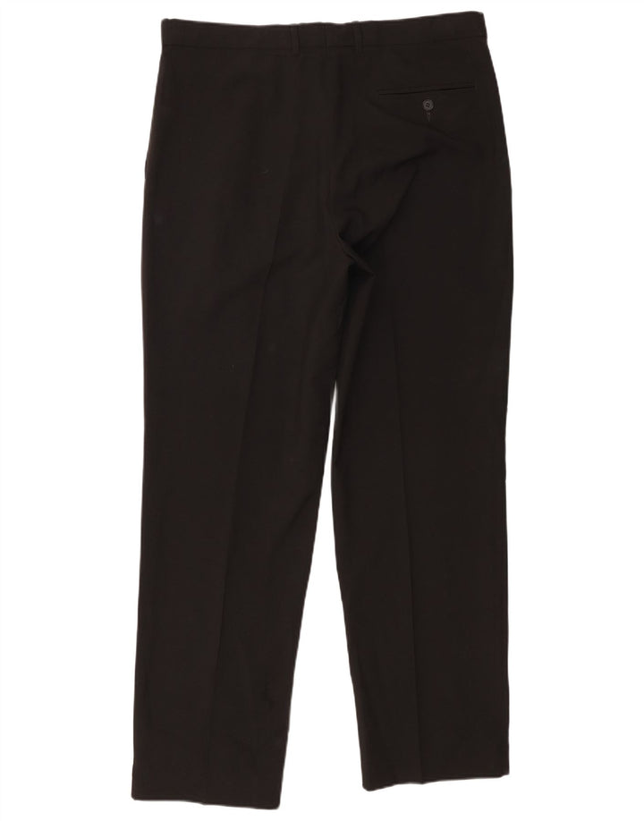 Marks & Spencer Herren-Anzughose mit Pegged-Anzug, W36, L31, schwarzes Polyester