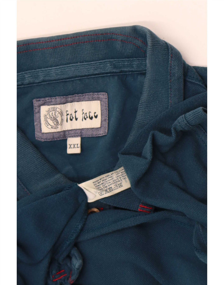 Fat Face Herren Poloshirt 2XL Blau Baumwolle