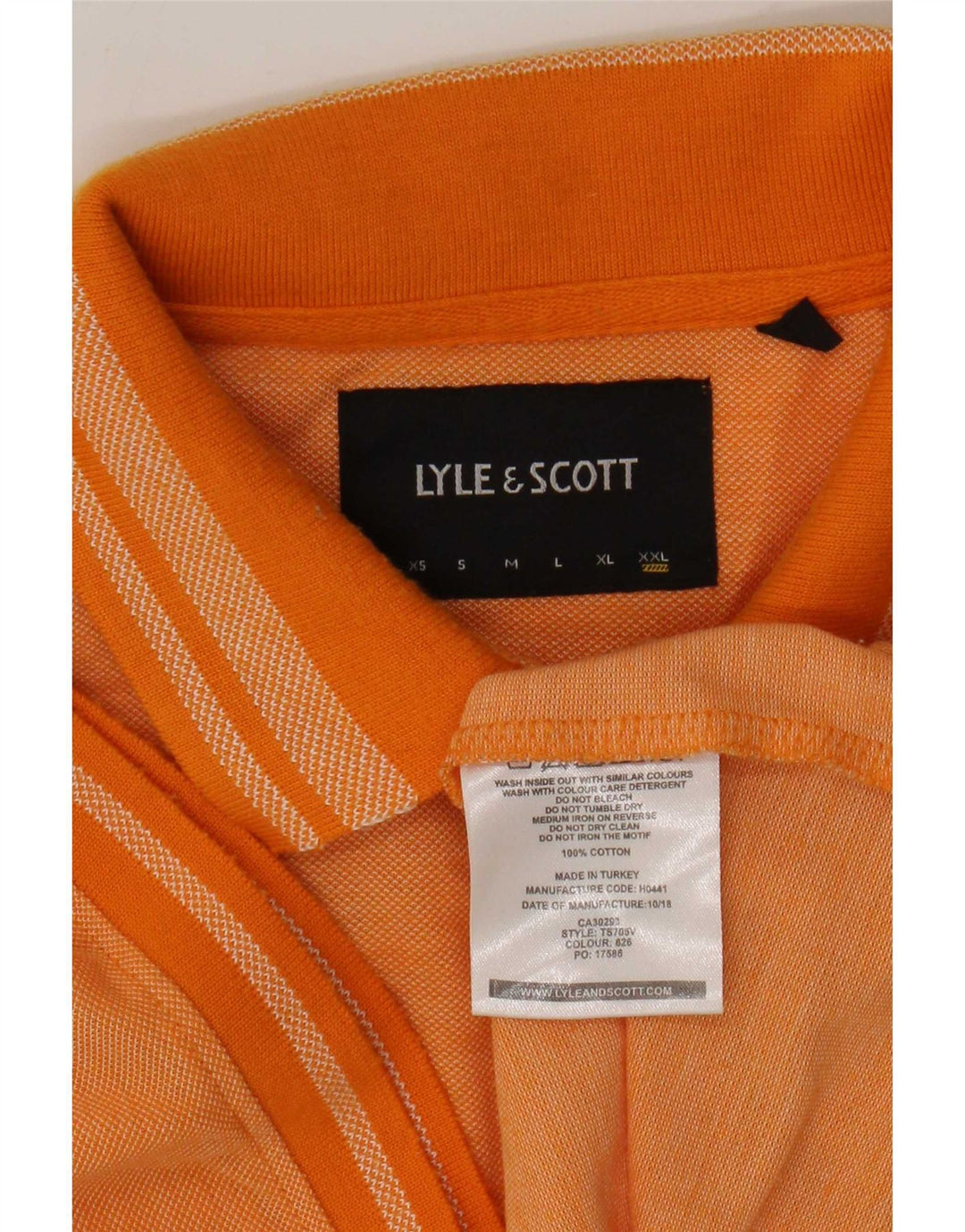 Lyle & Scott Herren Poloshirt 2XL Orange Baumwolle