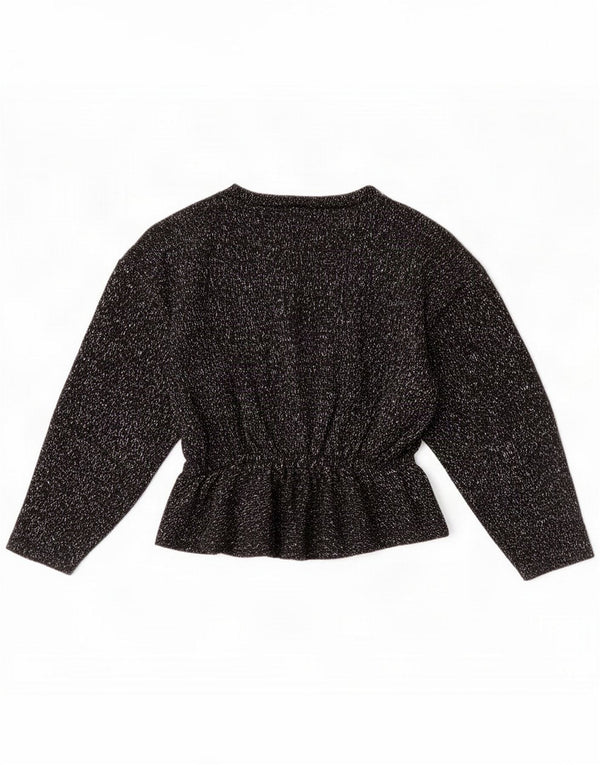 Vintage Damen-Pullover mit U-Boot-Ausschnitt, UK 14, mittelschwarz meliert