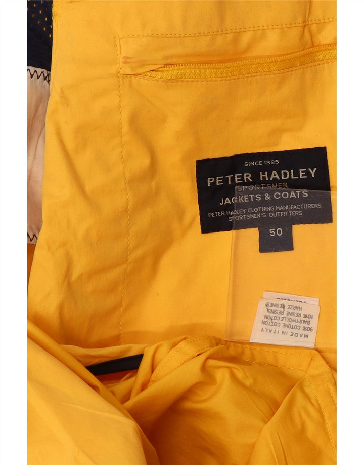 Peter Hadley Herren-Utility-Jacke IT 50 Large aus gelber Baumwolle