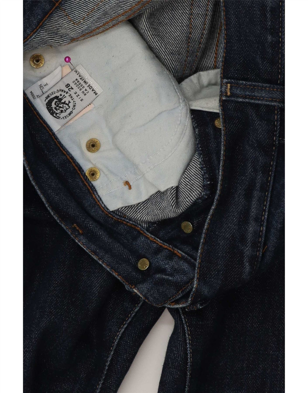 Diesel Herren Straight Jeans W28 L28 Marineblaue Baumwolle