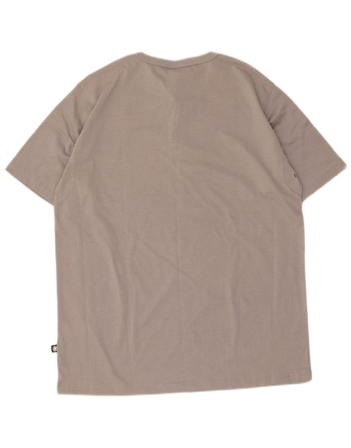 Vintage Herren T-Shirt Top Mittelgraues Polyester