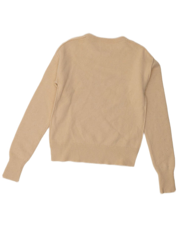 Calvin Klein Mädchen-Pullover mit grafischem Rundhalsausschnitt, 13–14 Jahre, Beige