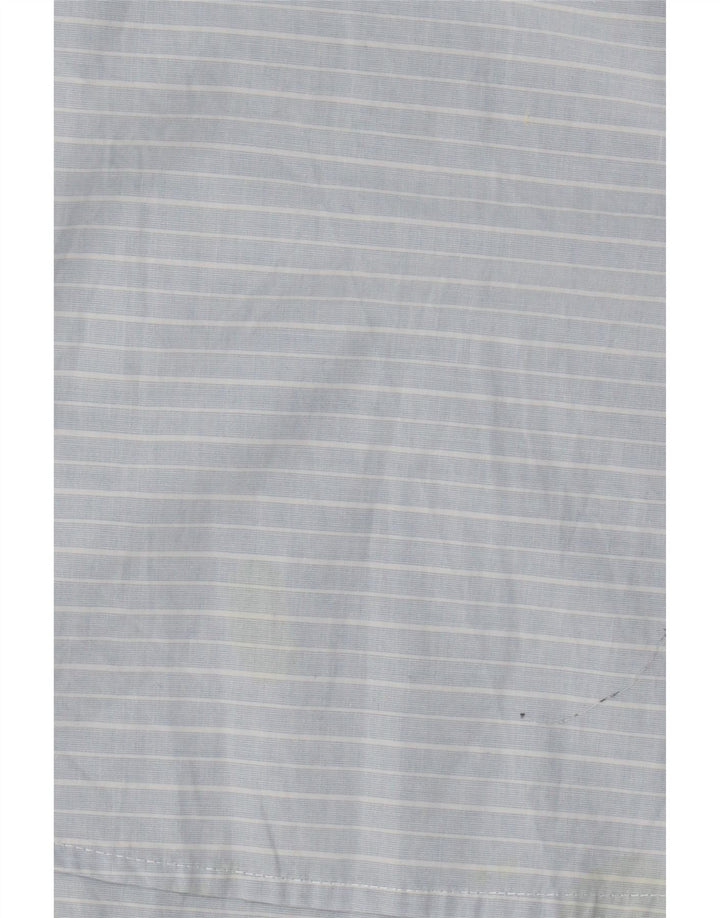 Kappa Herren-Pullover-Hemd, groß, blaue Nadelstreifen-Baumwolle