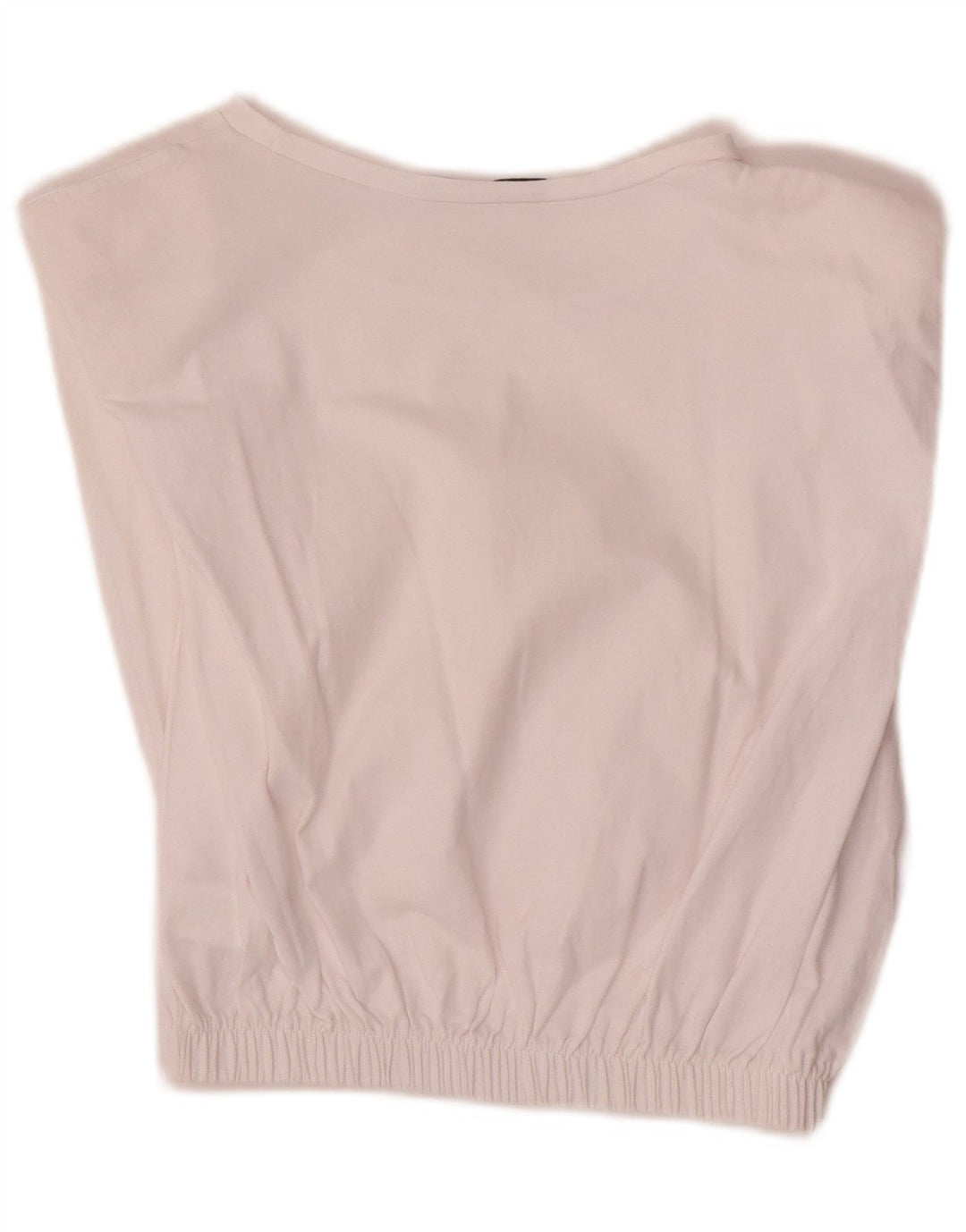 Zara Damen Crop Bluse Top UK 12 Mittelweiße Baumwolle