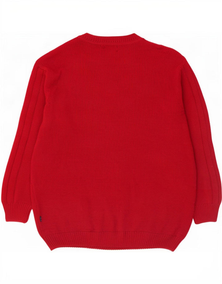 Daniel Hechter Herren-Pullover mit Rundhalsausschnitt, 4XL, bordeauxrote Wolle