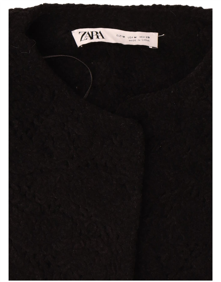 Zara Damen-Blazer, kurzärmelig, übergroß, Gr. 14, mittelschwarz