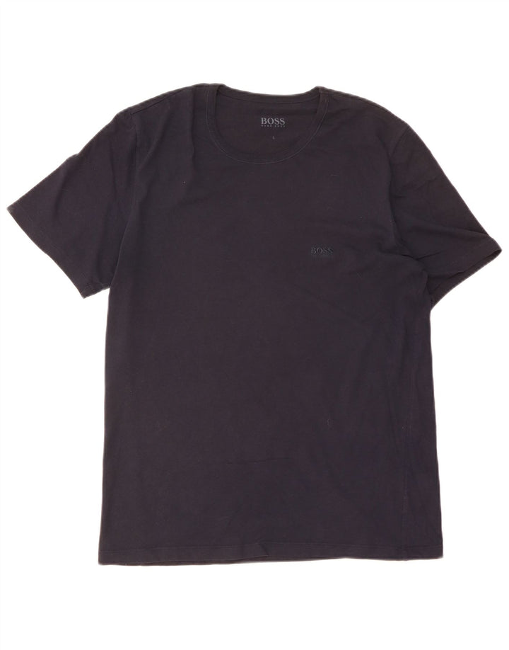 Hugo Boss Herren T-Shirt Top Large Marineblau Baumwolle