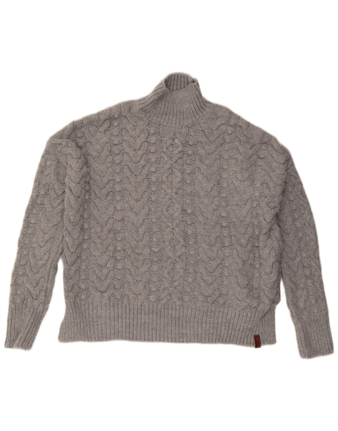 Superdry Damen Übergroßer Pullover mit Rollkragen, UK 14, Mittelgrau