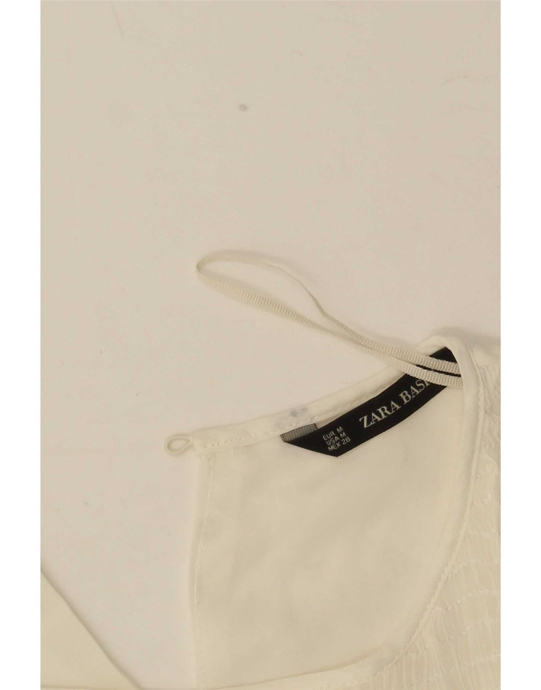 Ärmelloses Blusenoberteil für Damen von Zara, Gr. 44, Mittel, gebrochenes Weiß