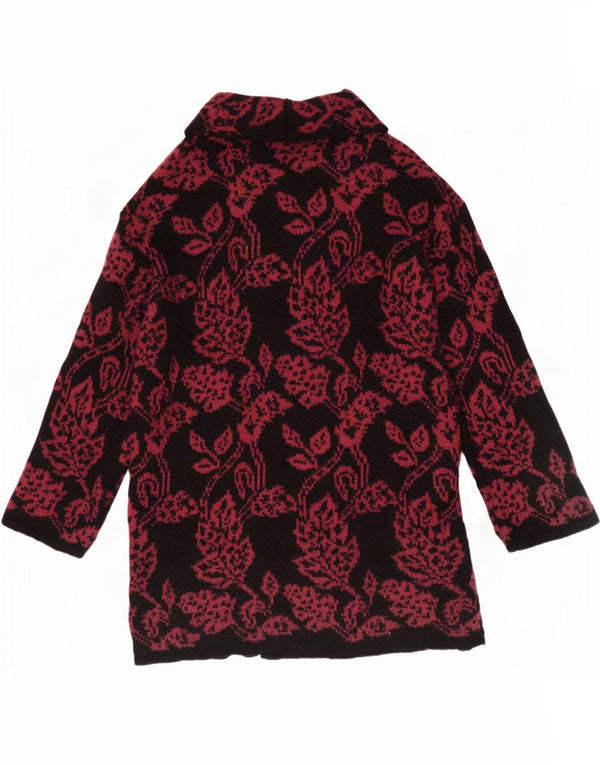 Laura Ashley Damen Longline-Cardigan-Pullover UK 10 Small Schwarz geblümt