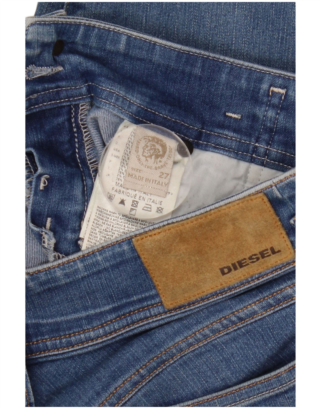 Diesel Damen Slim Jeans W27 L32 Blaue Baumwolle