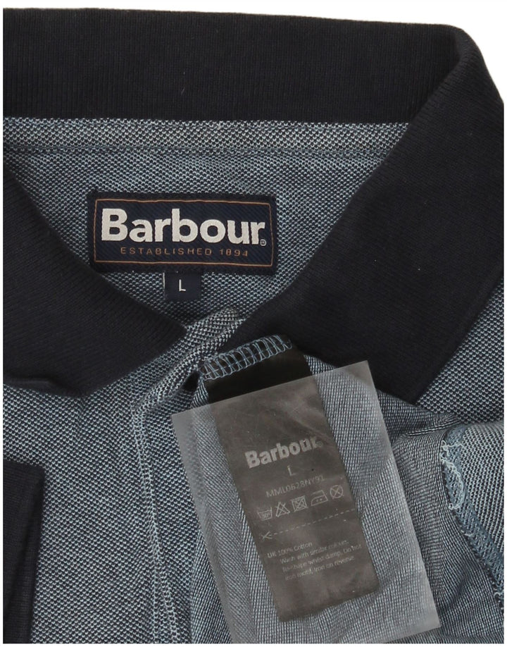 Barbour Herren-Poloshirt, groß, marineblau, Colourblock-Baumwolle