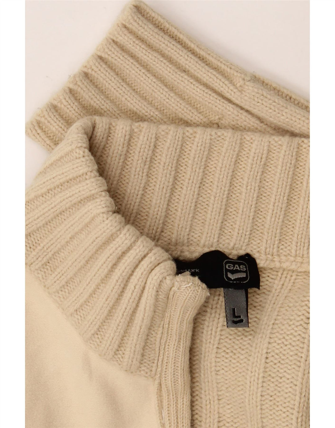 Gas Damen-Cardigan-Pullover UK 16 Große beige Wolle