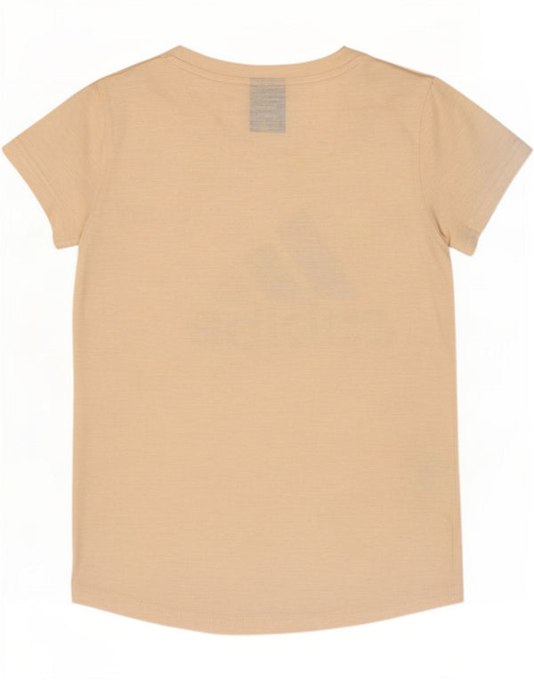 Adidas T-Shirt mit Grafik für Mädchen, 11–12 Jahre, beige gesprenkelte Baumwolle