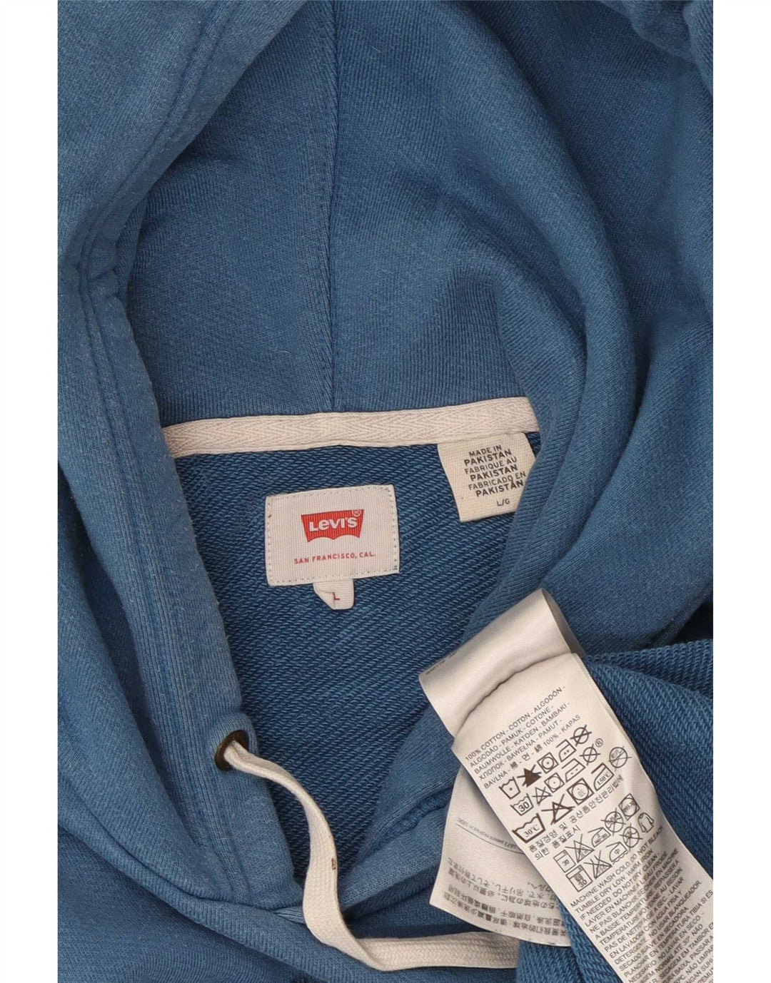 Levi's Herren-Pullover mit grafischem Kapuzenpullover, groß, aus blauer Baumwolle