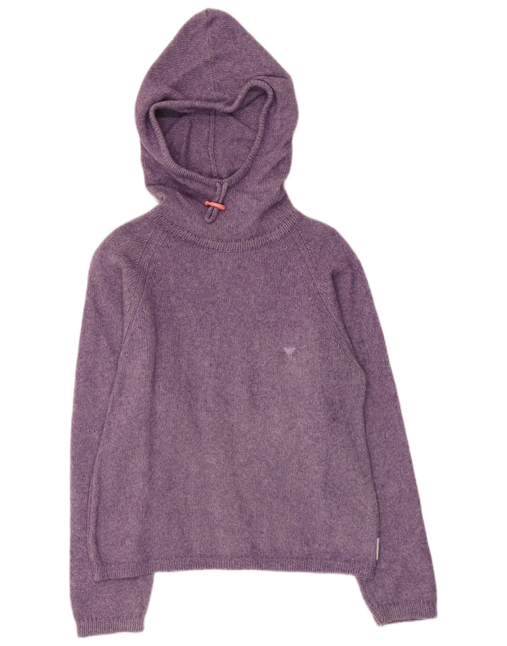 ARMANI JUNIOR Mädchen-Pullover mit Kapuze, 7–8 Jahre, lila Baumwolle