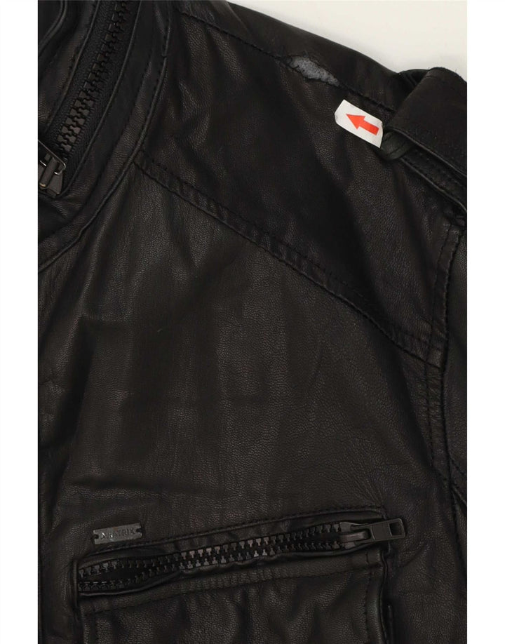 Aviatrix Herren Militärlederjacke UK 38 Medium Schwarz