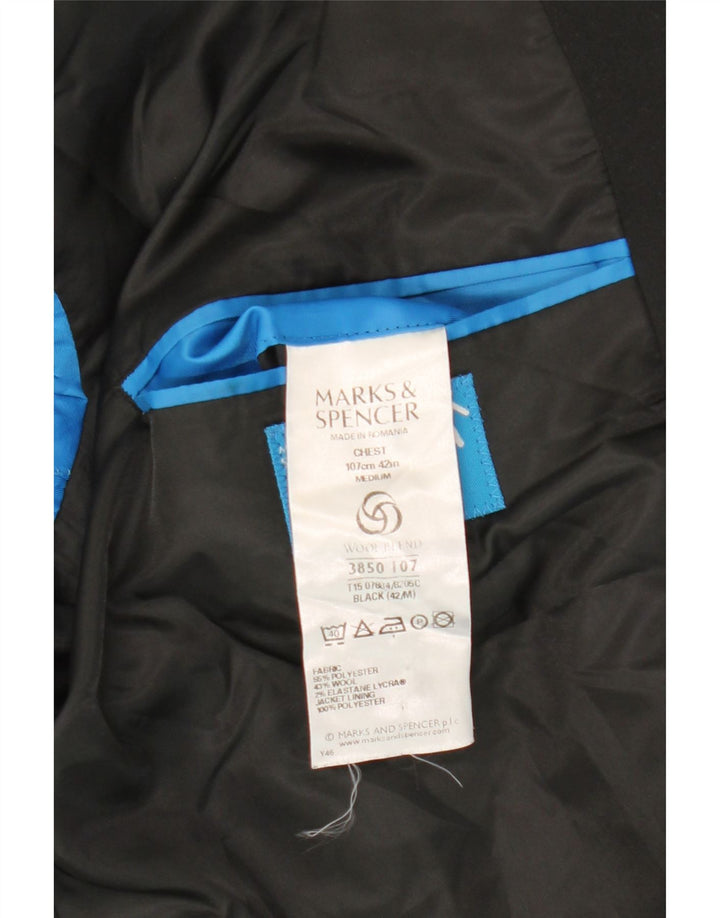 Marks & Spencer Herren-Blazer mit 2 Knöpfen, Gr. 42, Größe L, Schwarz, Polyester