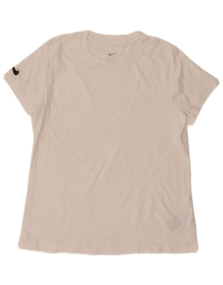 NIKE Damen T-Shirt Top UK 12 Mittelweiße Baumwolle
