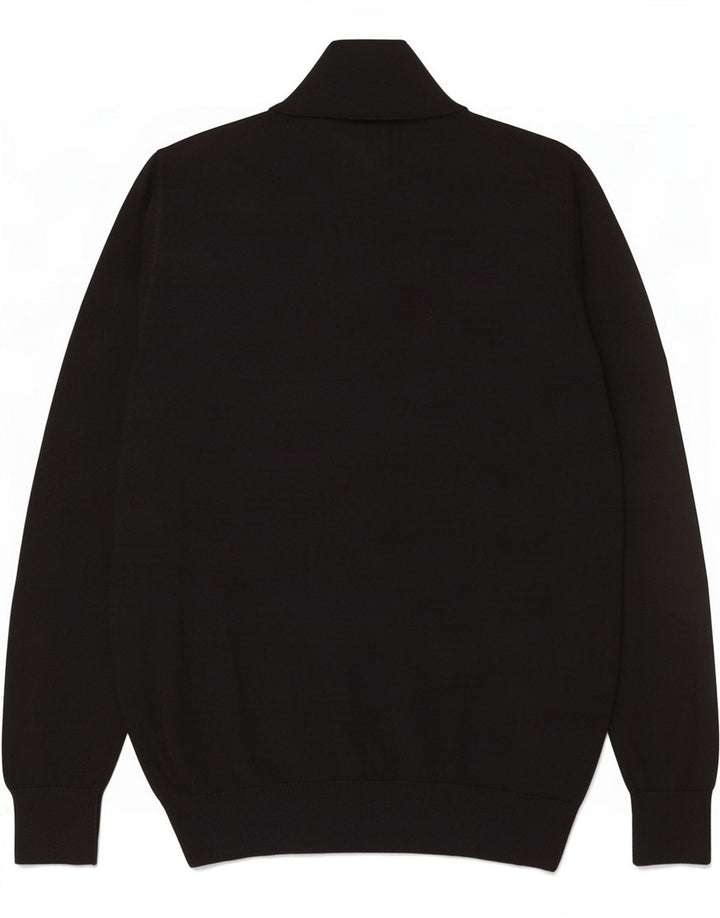 Lyle & Scott Herren-Pullover mit Reißverschluss am Hals, XL, schwarze Baumwolle